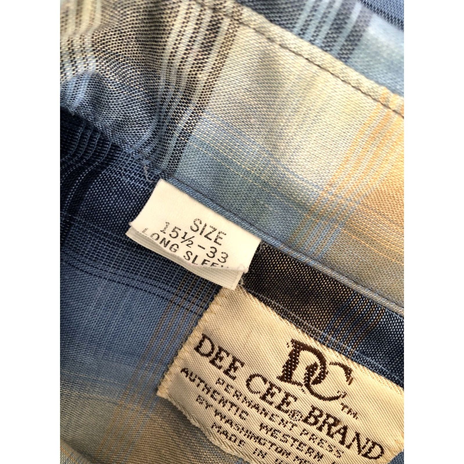 J Brand DEE CEE Mens 15.5/33 Sawtooth Plaid Pearl Snap Vintage Western Shirt Size US L / EU 52-54 / 3 - 6 Thumbnail