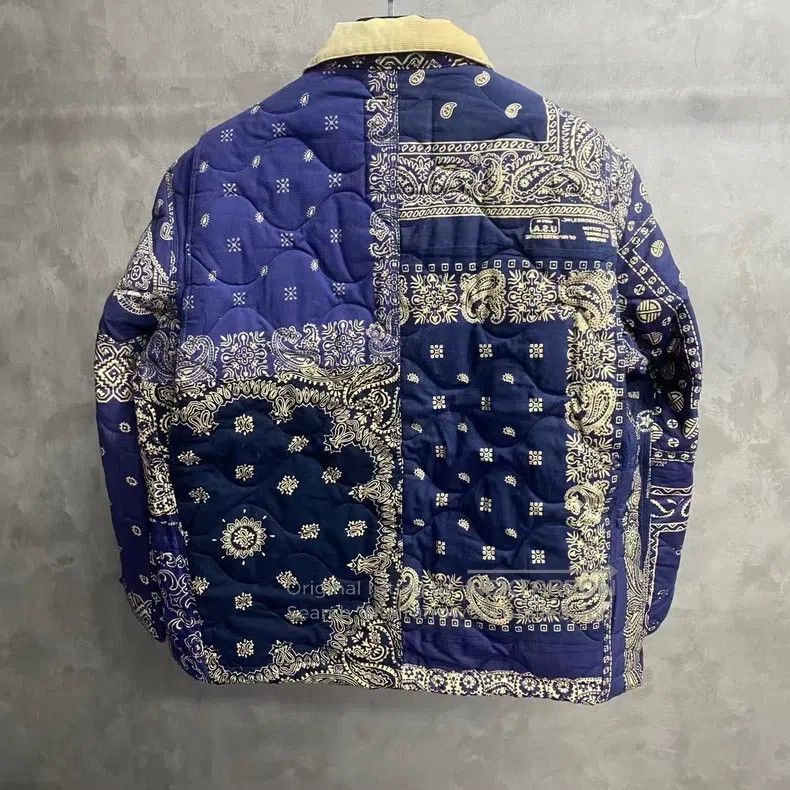 READYMADE Ready Made Blue Camellia Flower Full Print Logo Cotton Jac Size US S / EU 44-46 / 1 - 2 Thumbnail