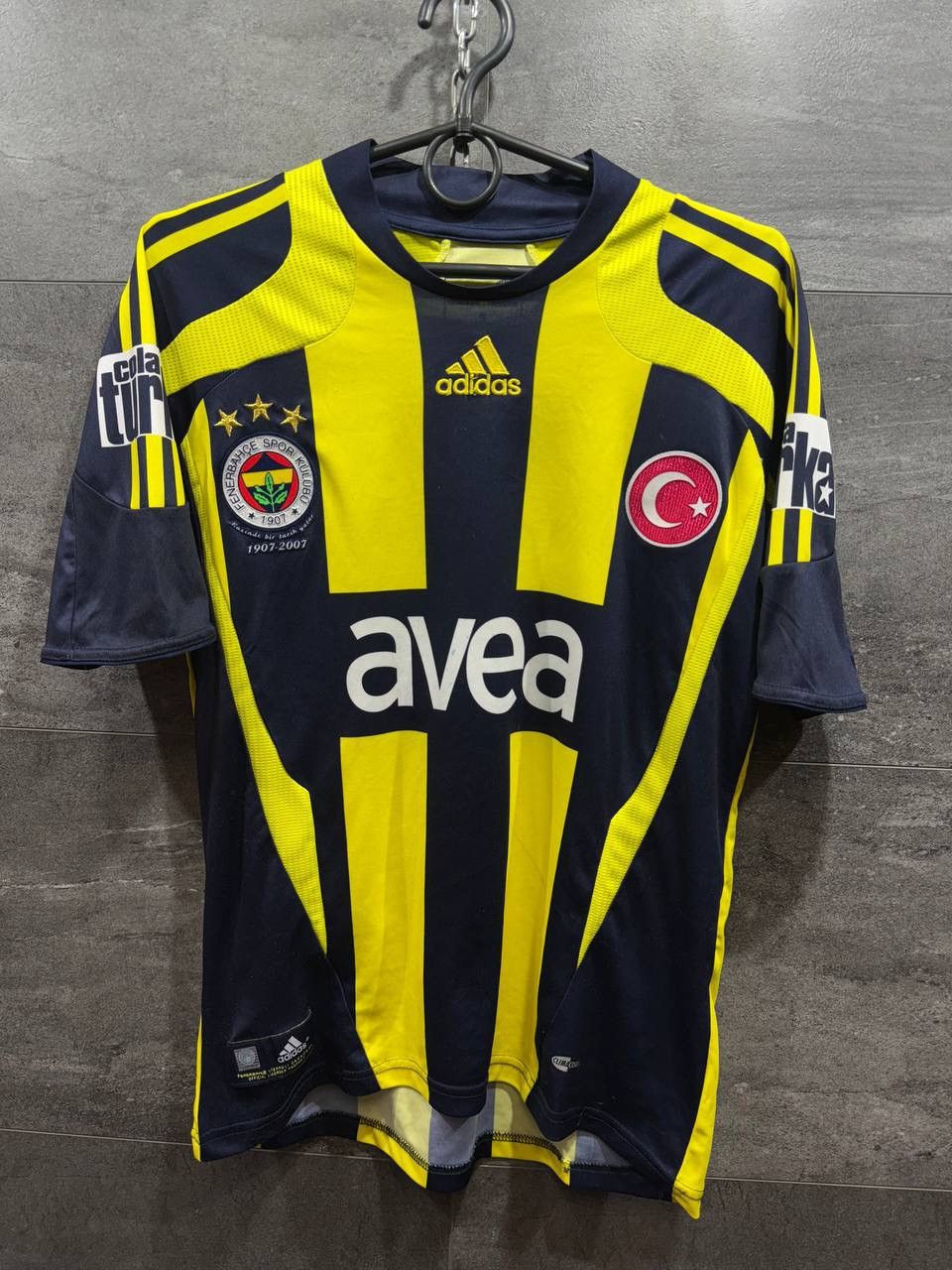 Vintage 2007-08 Fenerbache Adidas Home Turkey Football Shirt Avea Size US S / EU 44-46 / 1 - 1 Thumbnail