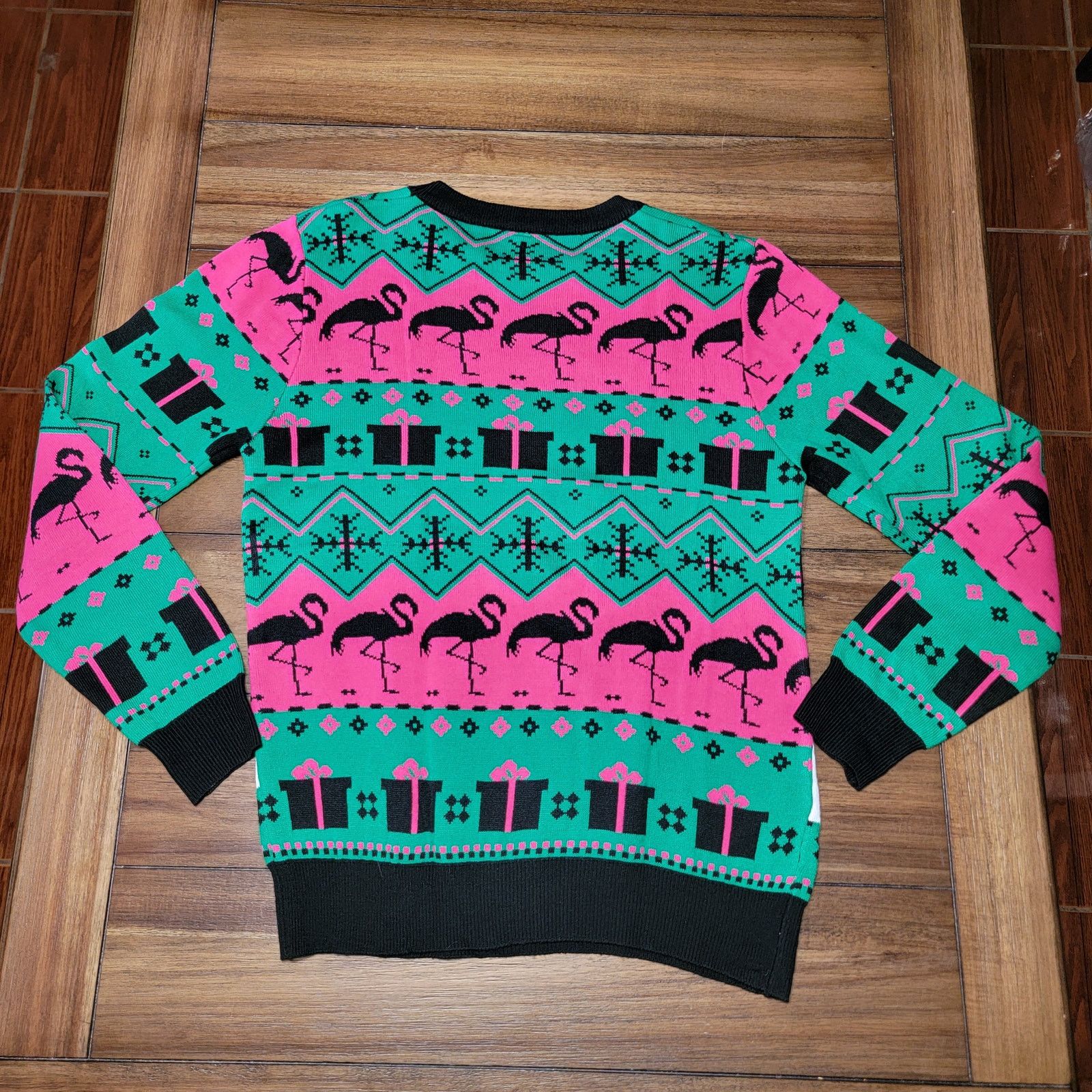 Other Christmas Knit LS Sweater Flamingo Christmas Tree - Small Size S / US 4 / IT 40 - 3 Thumbnail