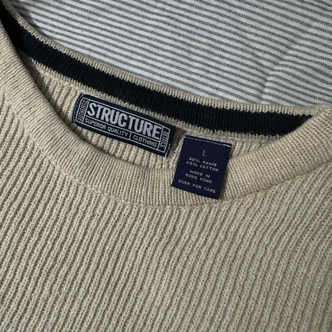 Structure × Vintage VTG 90s Structure wrap around center stripe sweater Size US L / EU 52-54 / 3 - 4 Thumbnail