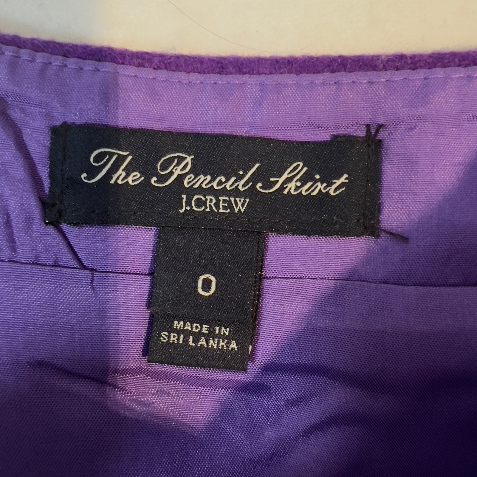 J.Crew J Crew The Pencil Skirt 0 Above Knee Wool Blend Purple Lined Size 25" / US 0 / IT 36 - 2 Thumbnail