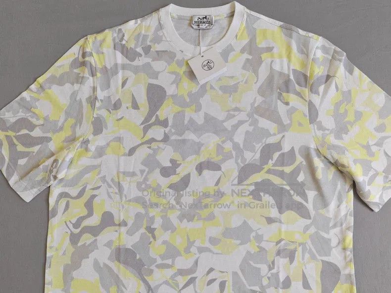 Hermes Hermes Men's Short Sleeve T-Shirt, Lemonade Color, Camoufl Size US XXL / EU 58 / 5 - 3 Thumbnail
