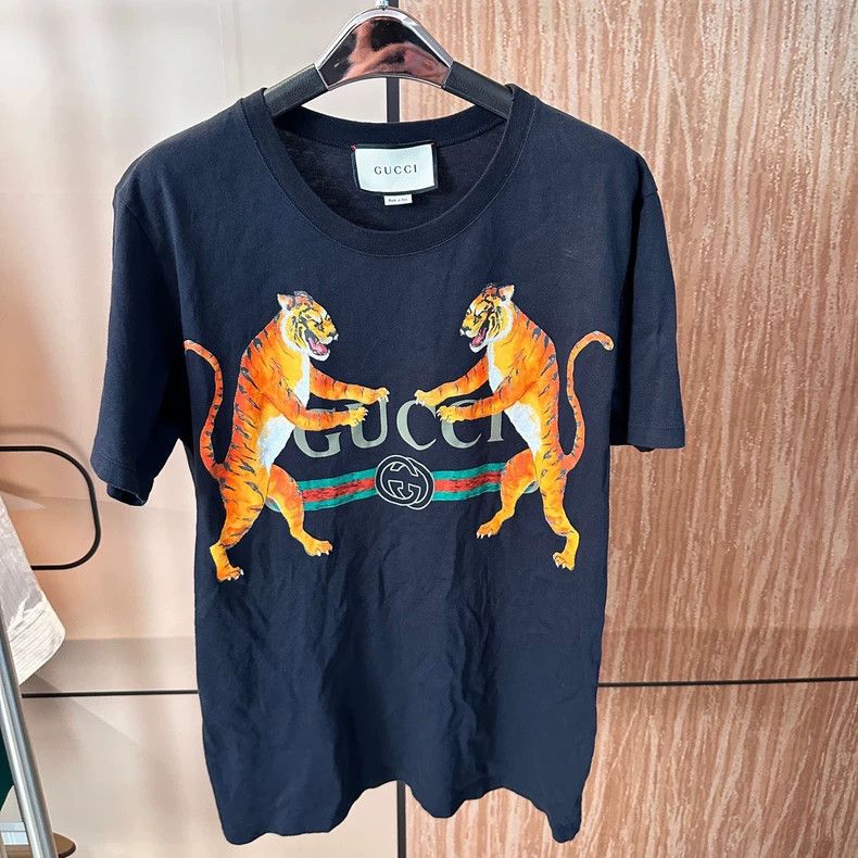 Gucci Gucci Dark blue tiger belt short sleeves 2501-Nextarrow Size US S / EU 44-46 / 1 - 1 Thumbnail