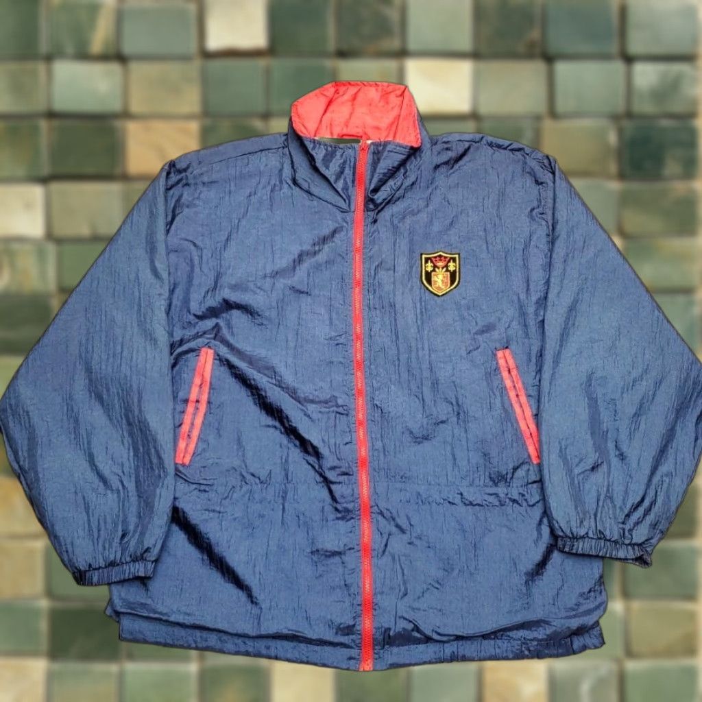 Vintage VINTAGE Active Stuff Jacket Mens 2XL Windbreaker Nylon Crest Patch 90s Coat Blue 2XL Mens Windbreaker Jacket Size US XXL / EU 58 / 5 - 1 Thumbnail