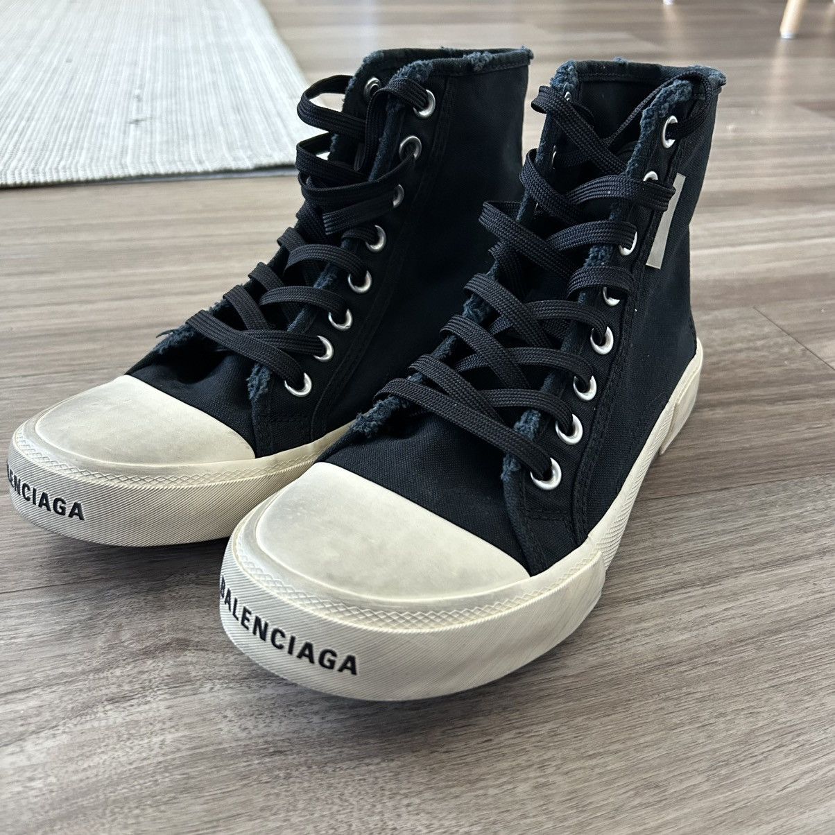 Balenciaga Balenciaga Paris ‘Destroyed Black’ Highs sz 7M Size US 7 / EU 40 - 3 Thumbnail