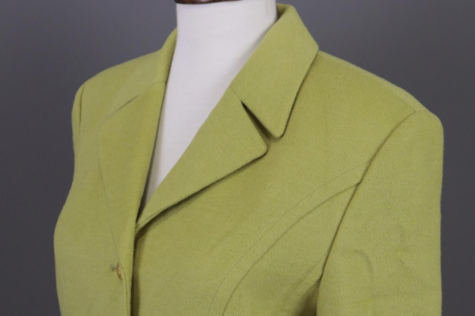 Christian Dior Monsieur Mondi Green Wool Angora Cashmere Coat Jacket Size 38 Size M / US 6-8 / IT 42-44 - 10 Thumbnail