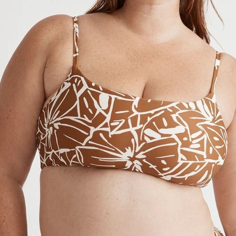 Madewell MADEWELL Plus Tie-Back Bikini Top in Abstract Flora Size 4X Size ONE SIZE - 1 Thumbnail