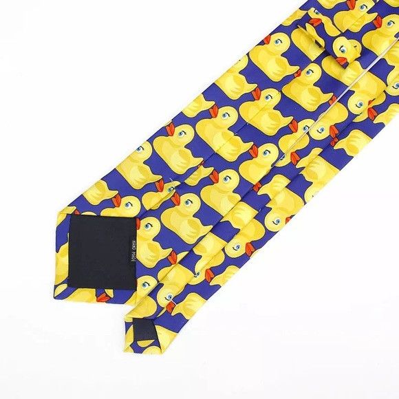 Other Yellow Barney Duck Design Necktie Size ONE SIZE - 4 Thumbnail