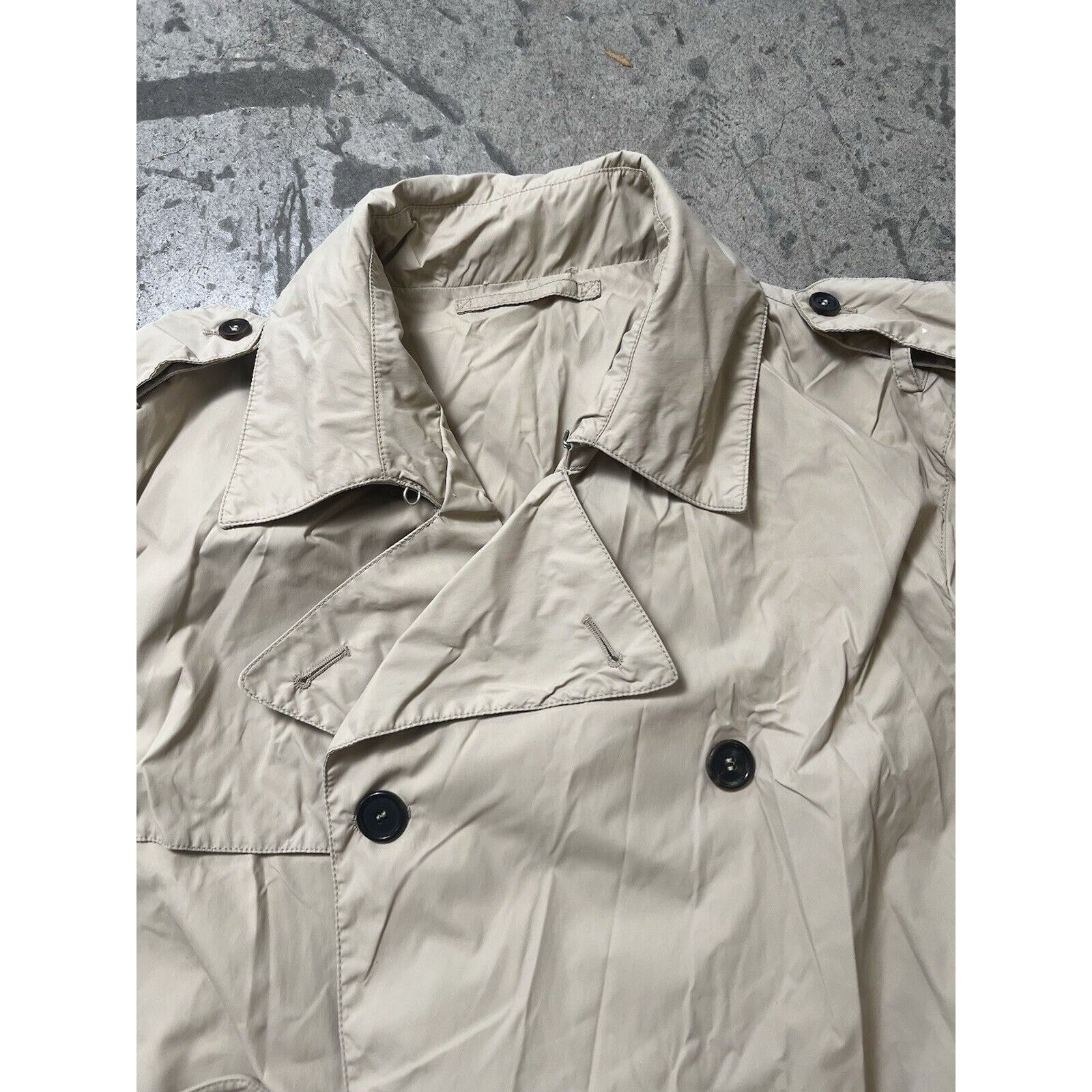 Prada Womens PRADA Jacket Nylon Trench Coat Zip Coat Beige Belt Size L / US 10 / IT 46 - 3 Thumbnail