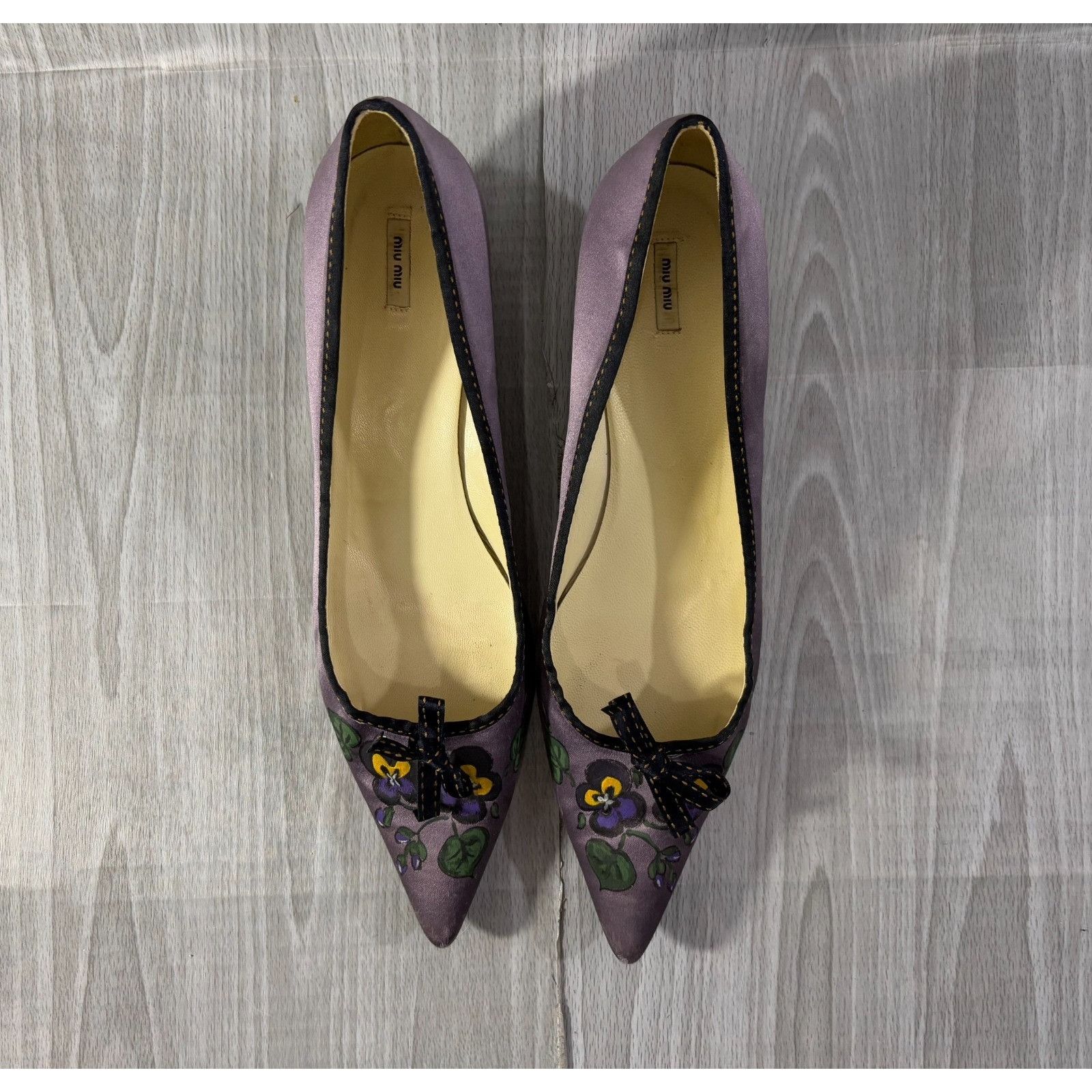 Miu Miu Miu Miu Satin hand painted Kitten Heel size 40 EU 10 US colo Size US 10 / IT 40 - 3 Thumbnail