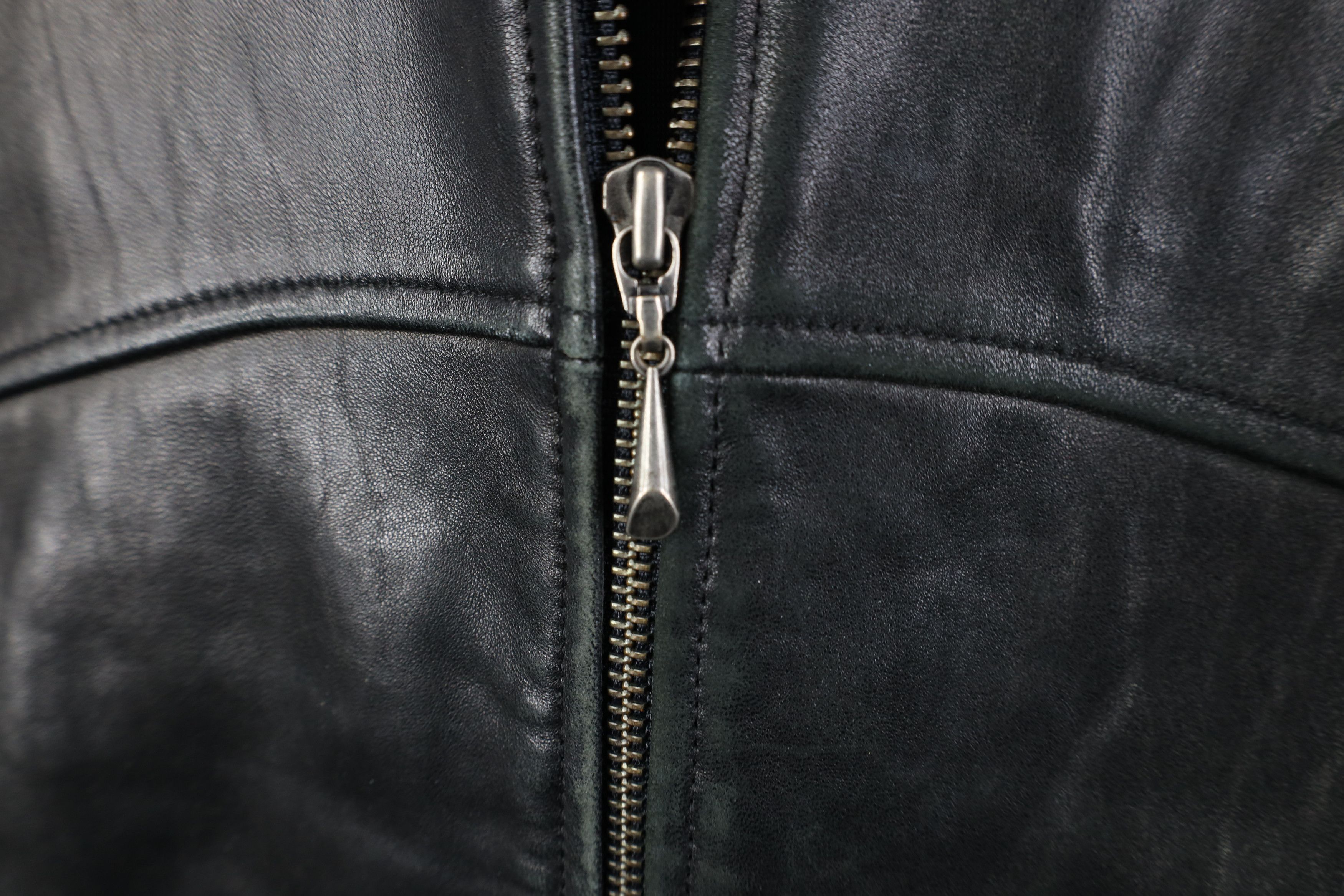 Vintage Vintage 90s Streetwear Soft Leather Collared Jacket Black Size US L / EU 52-54 / 3 - 5 Thumbnail