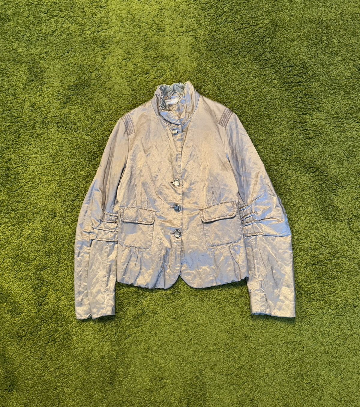 Marithe + Francois Girbaud × Vintage Marithe Francois Girbaud avant garde golden metallic blazer Size M / US 6-8 / IT 42-44 - 2 Thumbnail