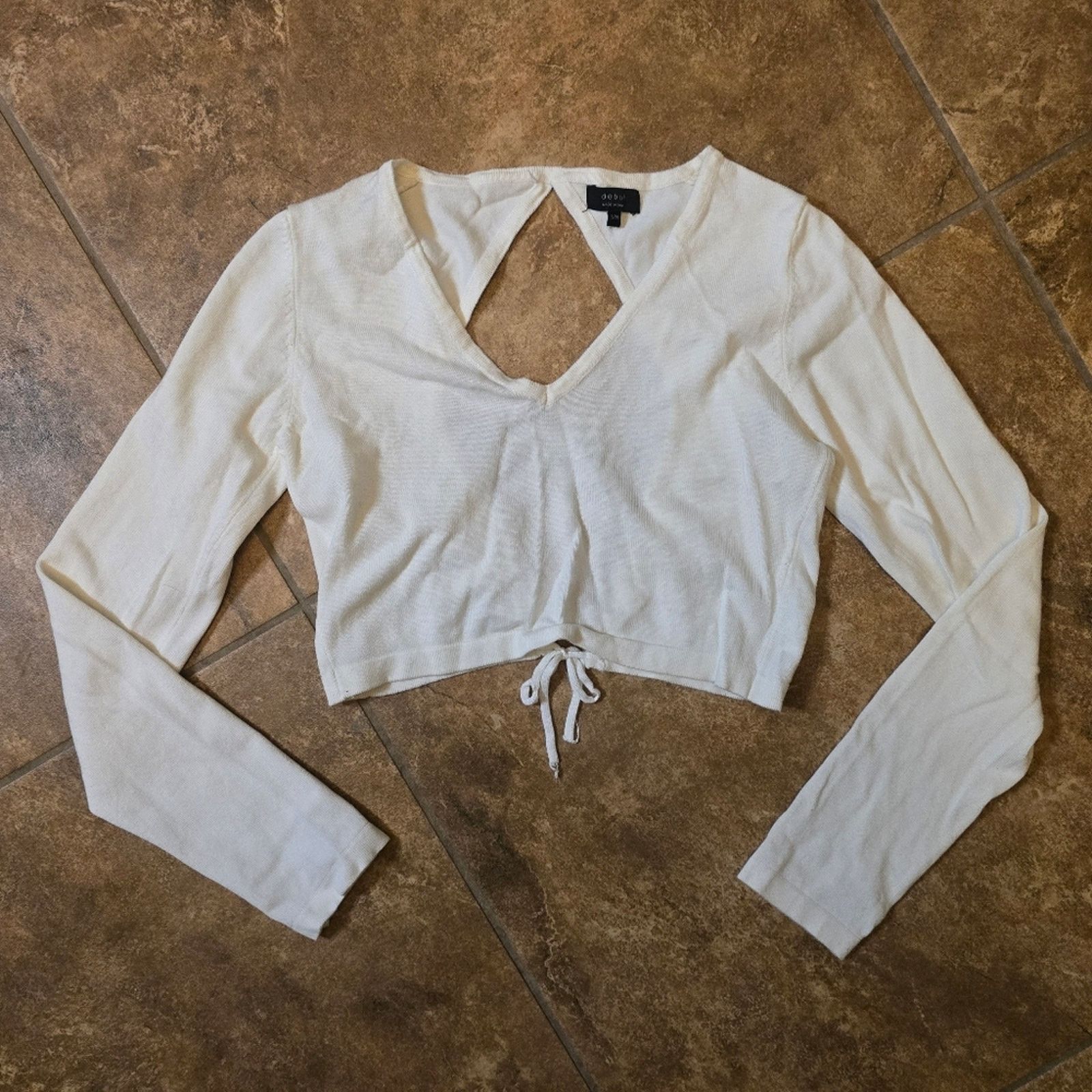 Debut White Cropped | DEBUT | Open Back Long Sleeve Size M / US 6-8 / IT 42-44 - 1 Thumbnail
