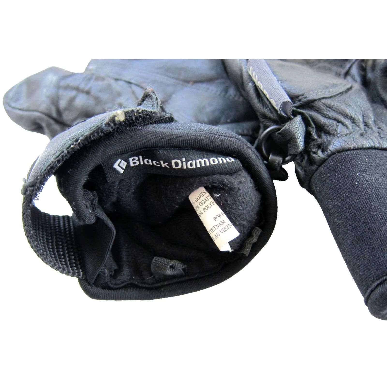 Black Diamond VINTAGE Black Diamond Mitten Shirt Women S Black Leather Fleece Lined 100% Leather Ski Women Size S / US 4 / IT 40 - 8 Thumbnail