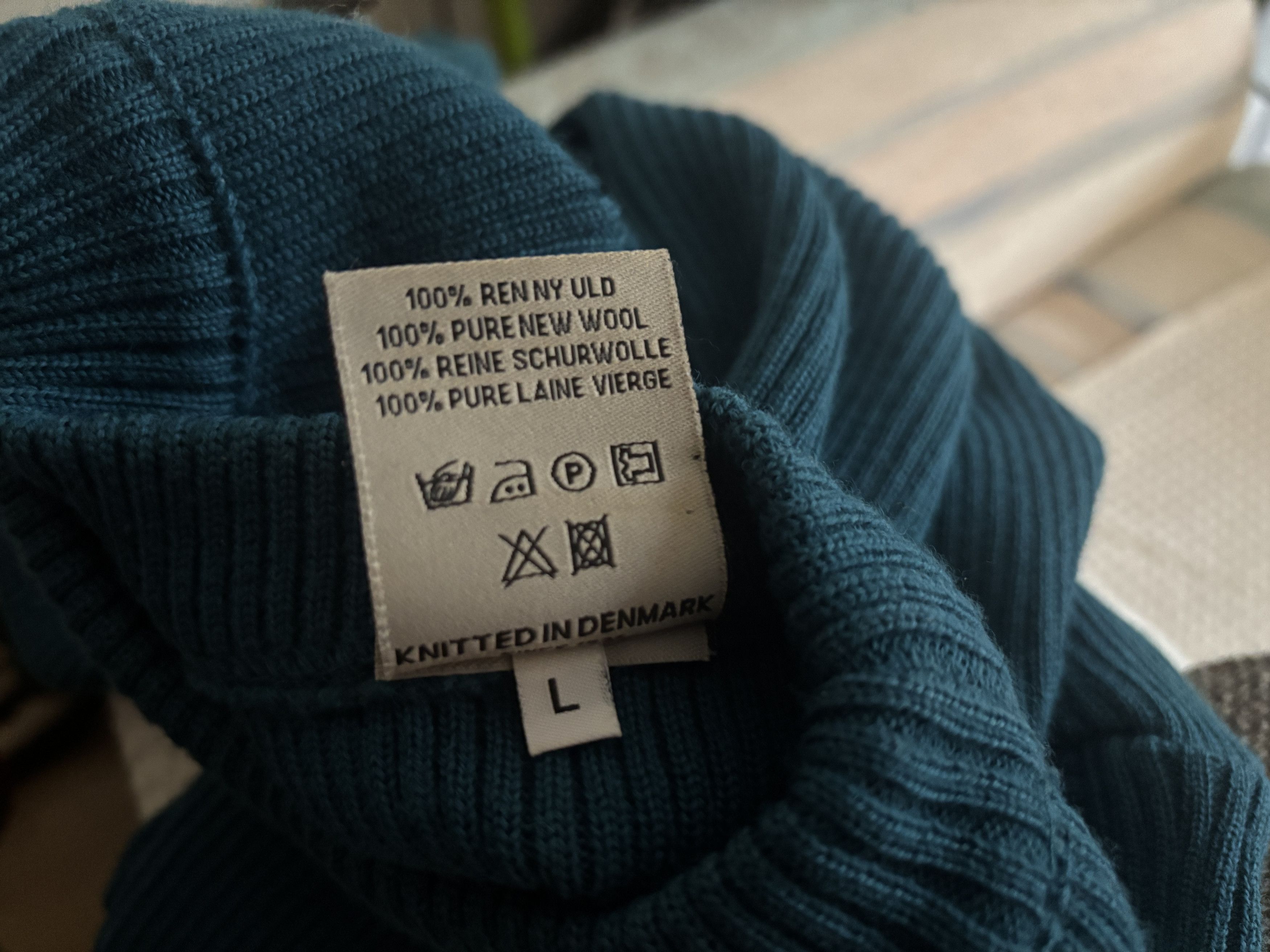 S.N.S. Herning $315 Teal Blue Fender Crew Neck Wool Sweater - Medium/Large Size US M / EU 48-50 / 2 - 7 Thumbnail