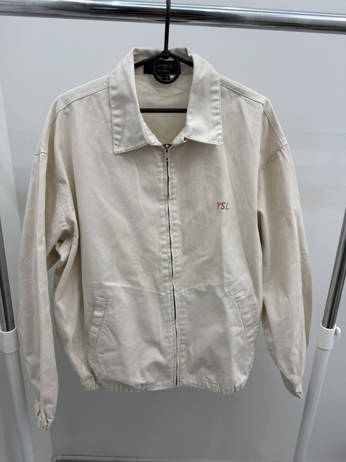 Vintage Yves Saint Laurent Logo Embroidered Bomber Jacket