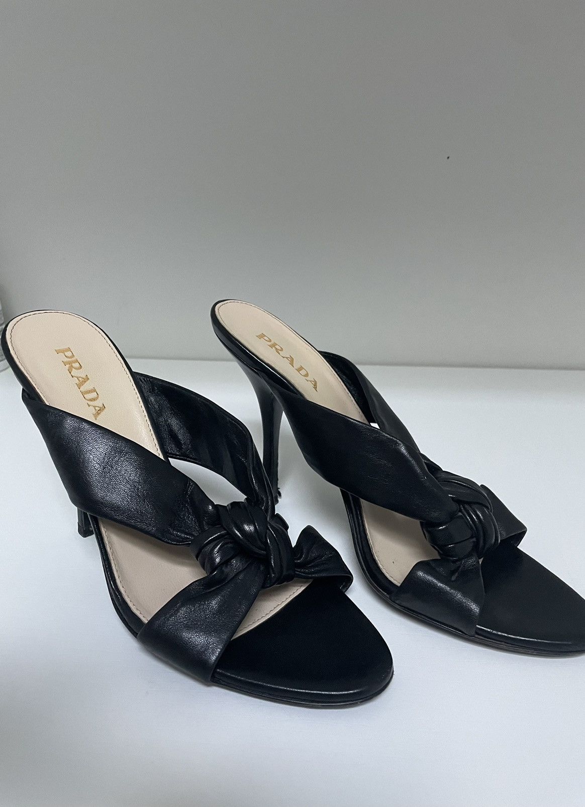 Prada Black soft leather slip-on Prada heels Size US 8.5 / IT 38.5 - 7 Thumbnail