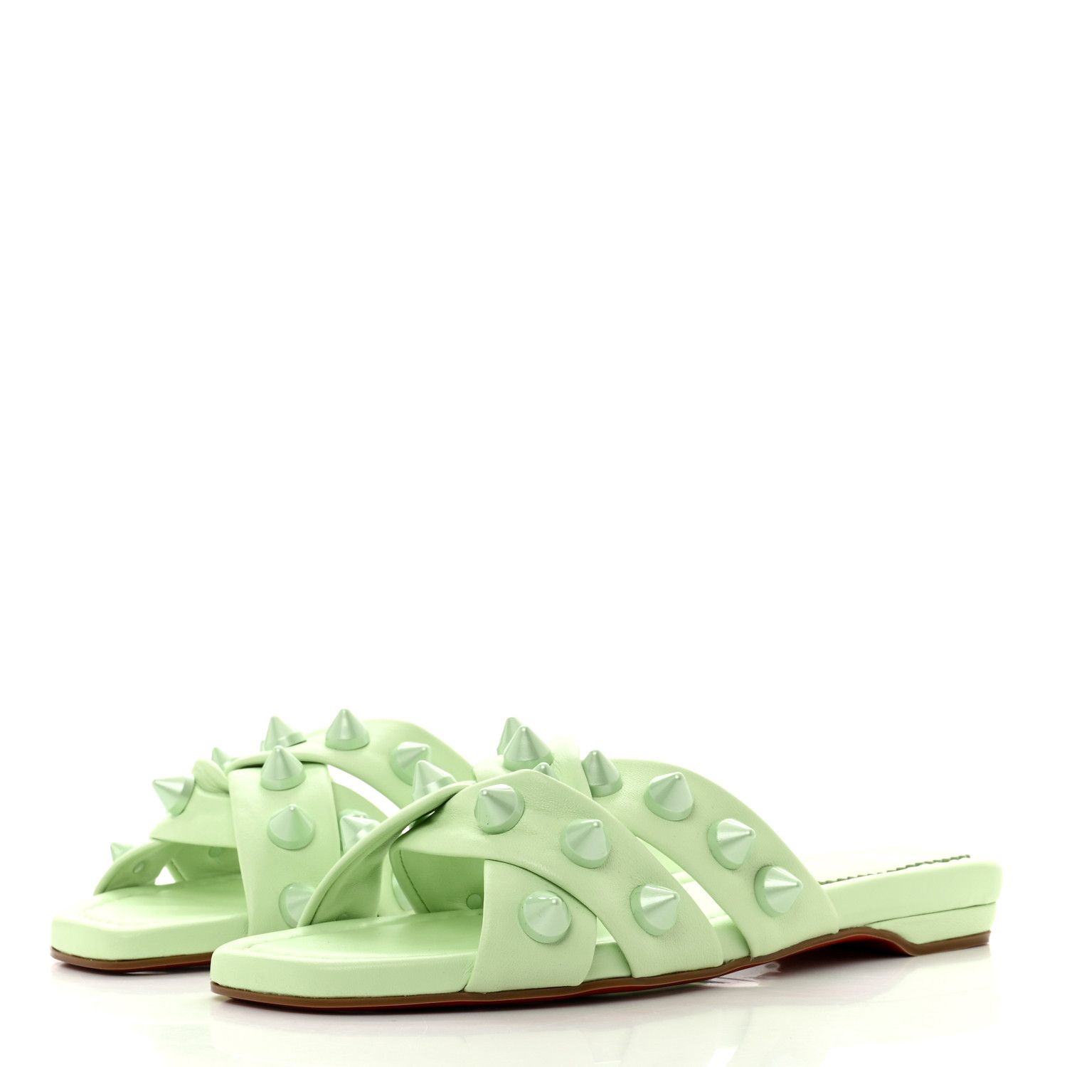 Christian Louboutin o1s1wg110924 Miss Spika Slide in Studio Green Size US 10 / IT 40 - 2 Thumbnail