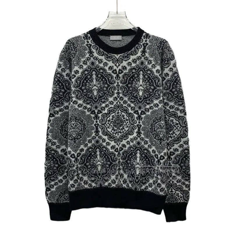 Dior Dior 22 gray jacquard full-print cotton round-neck long-sl Size US M / EU 48-50 / 2 - 1 Thumbnail