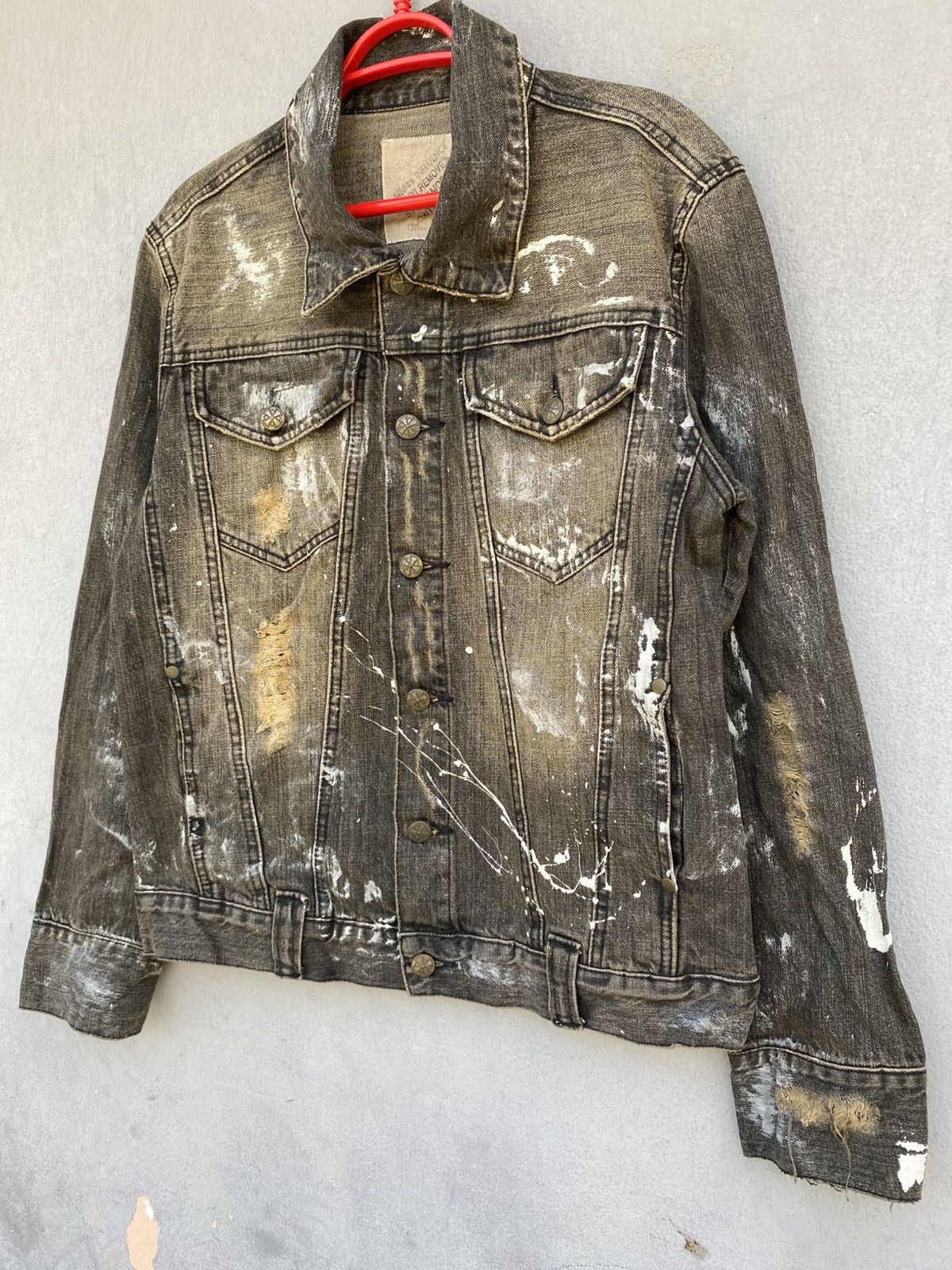 Japanese Brand × Seditionaries MIDAS WASHED BLACK DISTRESSED PAINTER DENIM JACKET ANARCHY Size US M / EU 48-50 / 2 - 2 Thumbnail
