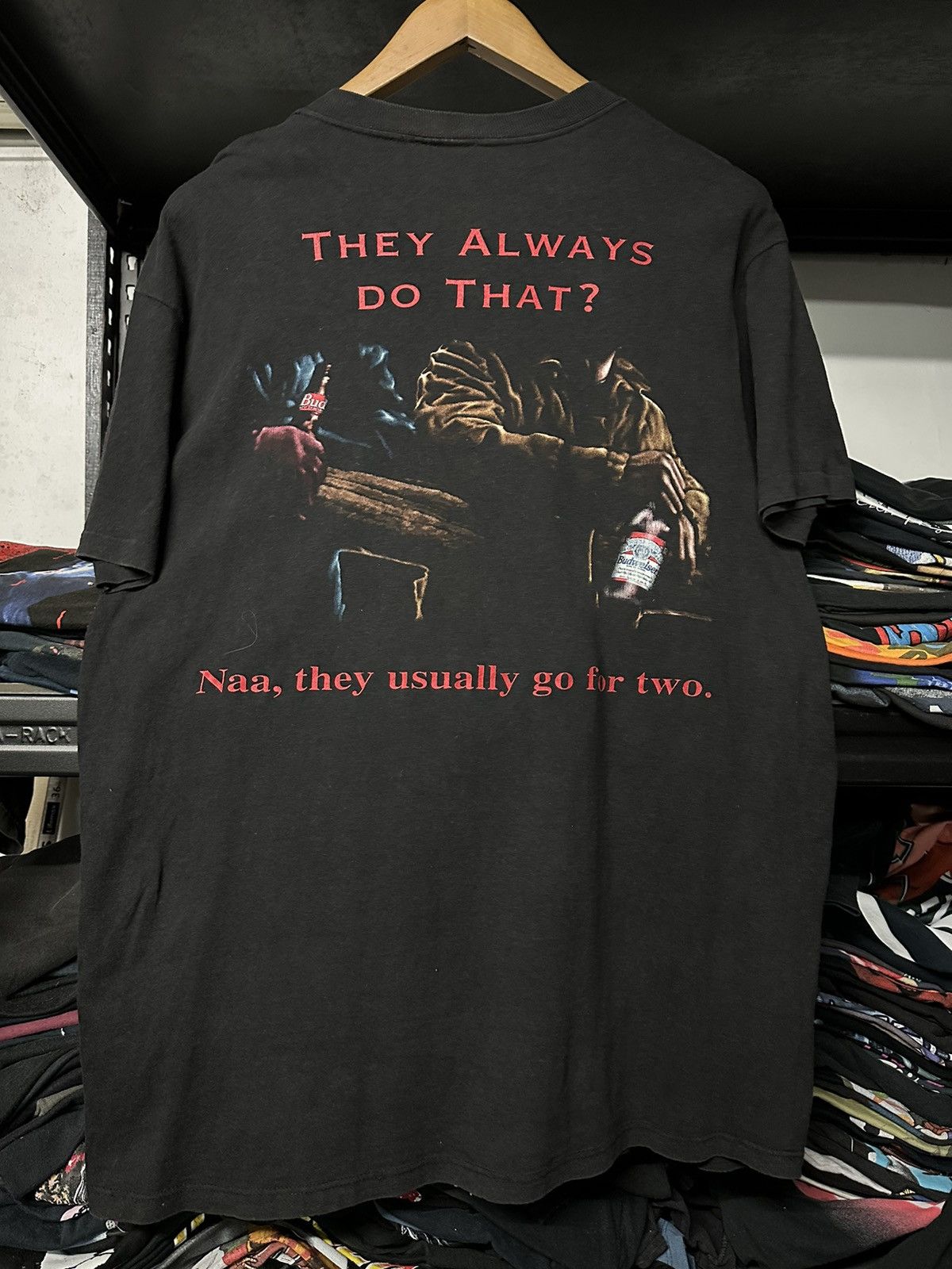Budweiser Vintage 90s Budweiser They Always Do That Faded Tee Size US L / EU 52-54 / 3 - 1 Thumbnail