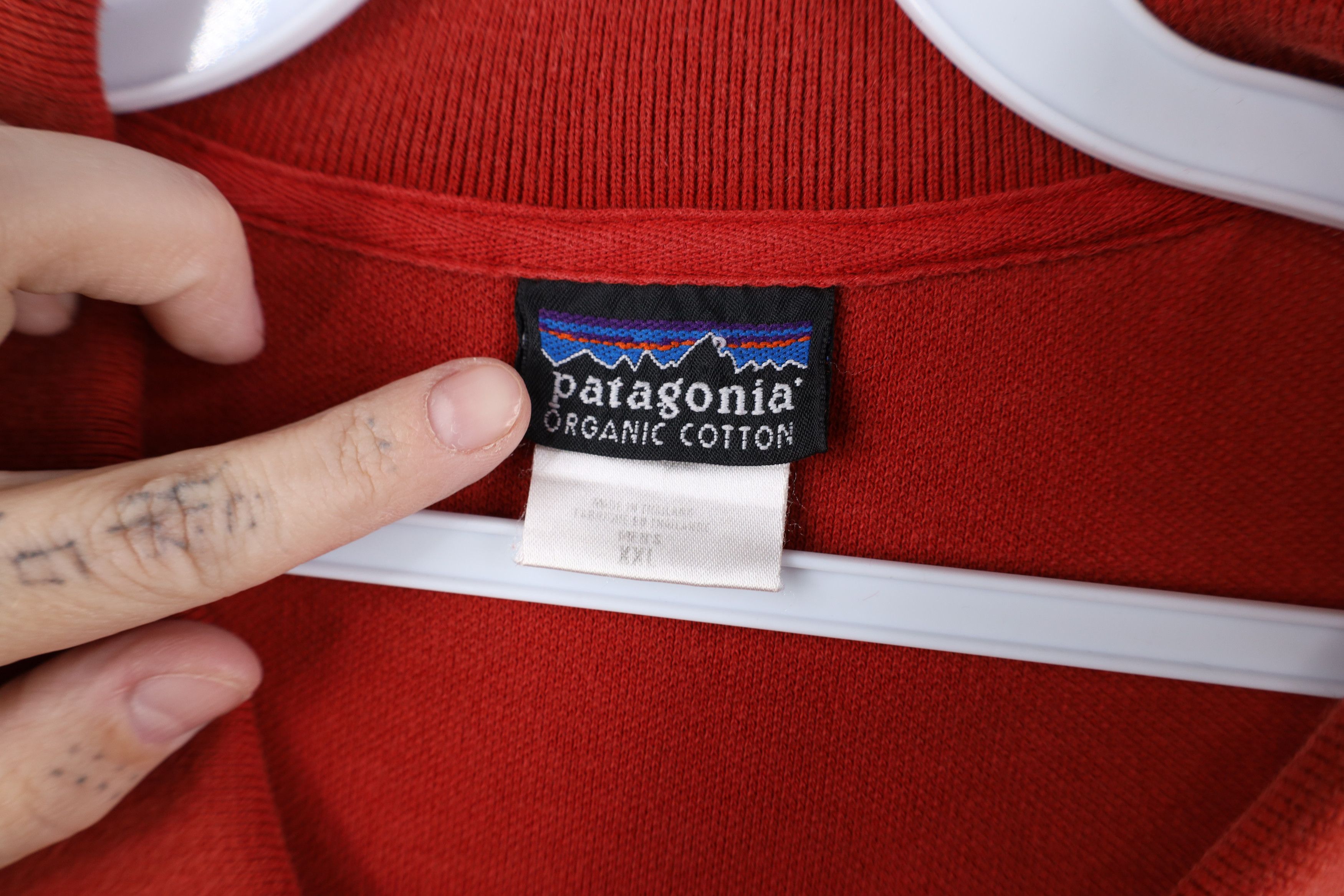 Patagonia × Vintage Vintage Patagonia Spell Out Organic Cotton Polo Shirt Red Size US XXL / EU 58 / 5 - 8 Thumbnail