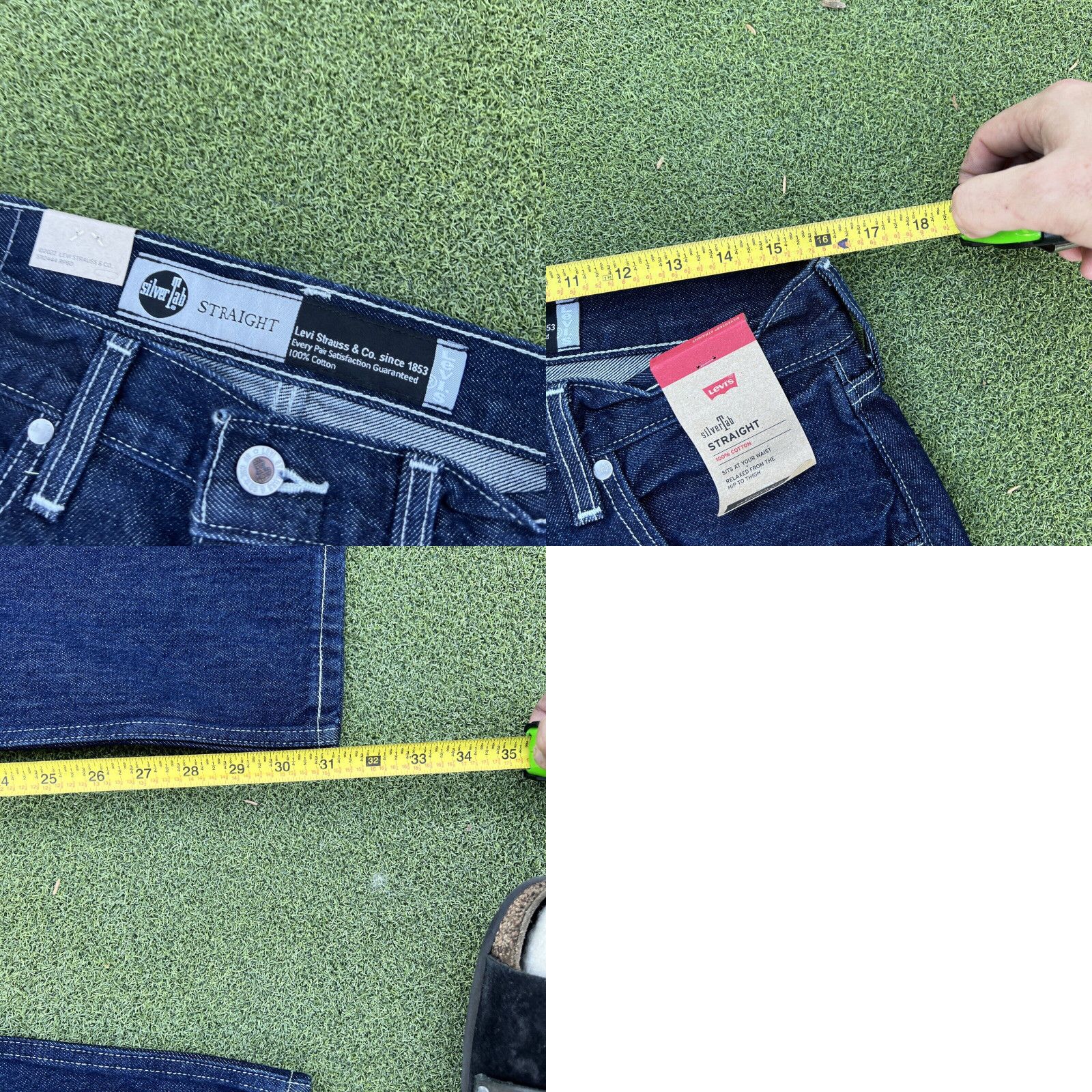 Authentic Levi's SilverTab New Unworn Men's Dark Wash Straight Leg Jeans 32 Inch Waist 32 Inch Inseam