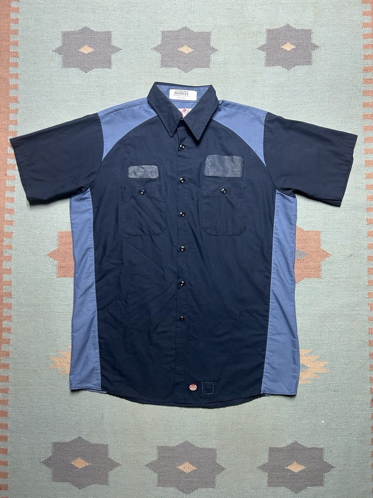 Vintage Red Kap button shirt 2 tone work mechanic technici uniform L Size US L / EU 52-54 / 3 - 1 Thumbnail