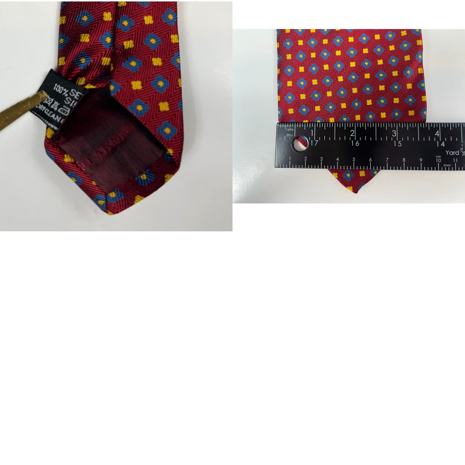 Giorgio Armani VINTAGE Giorgio Armani Classico Silk Tie 58.25" 3.75" Wide Handmade in Italy Red Floral Logo Men Tie Size ONE SIZE - 9 Thumbnail