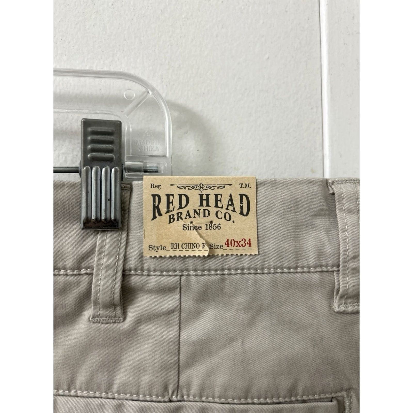 CO VINTAGE not applicable RedHead Brand Co Chino Pants Mens 40x34 Tan Khaki Straight Leg YKK Stretch NWT Size US 40 / EU 56 - 5 Thumbnail