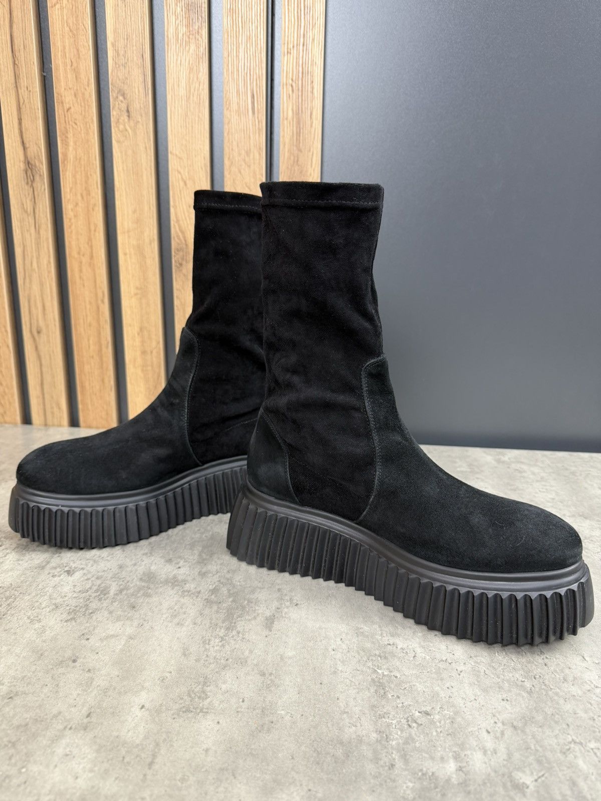 AGL AGL Black Suede Platform Boots Chunky Sole EU 38.5 Size US 8.5 / IT 38.5 - 5 Thumbnail