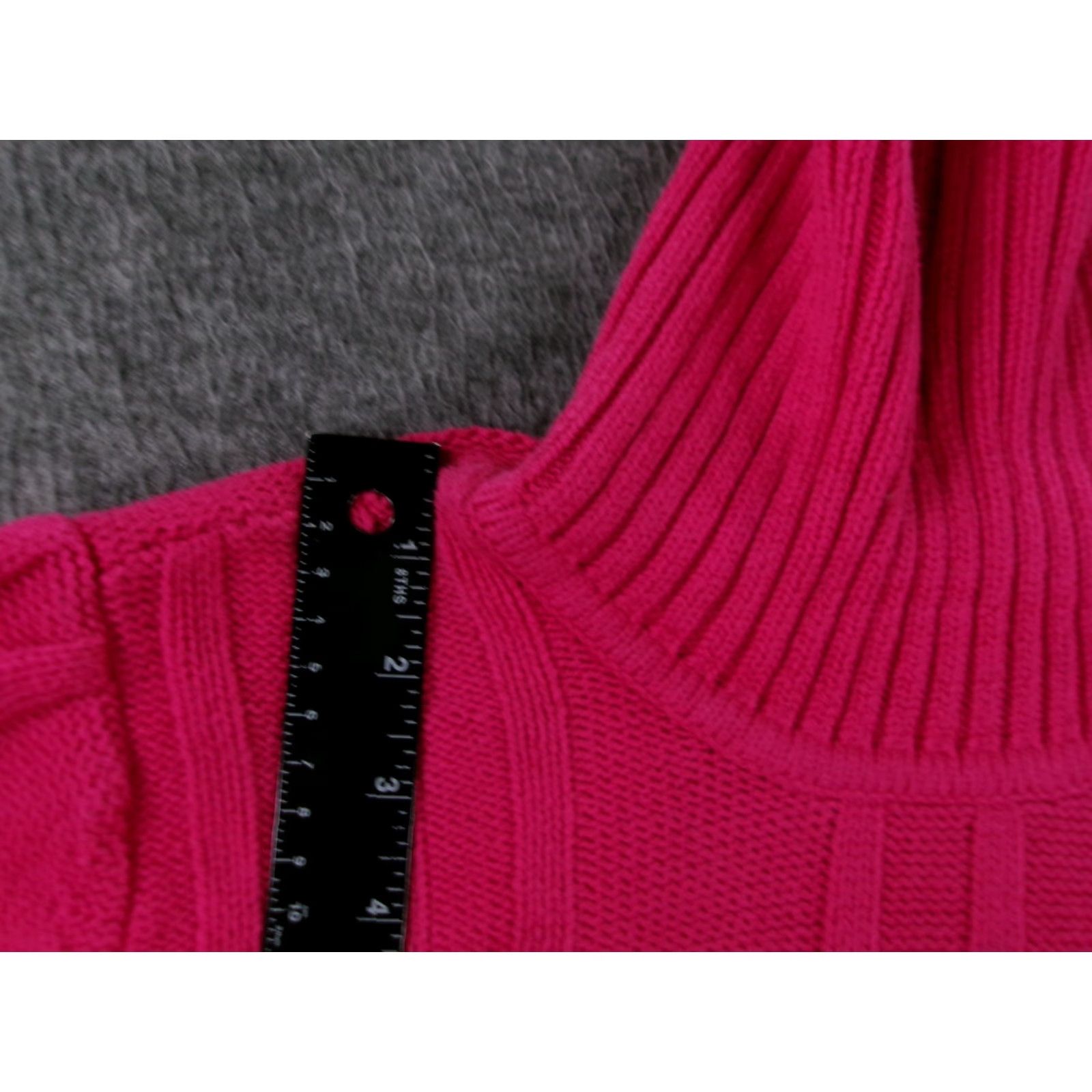 Vintage HANNAH Pink Cable Knit Sweater Women Medium Turtleneck Cozy Preppy Y2K Size M / US 6-8 / IT 42-44 - 4 Thumbnail