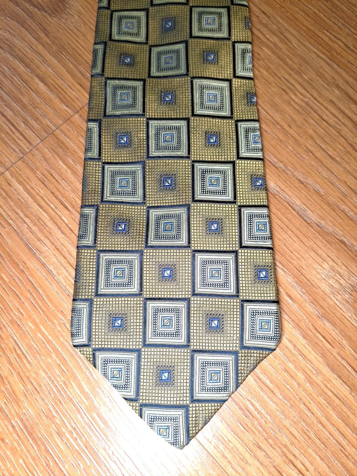 Jos. A. Bank VINTAGE Jos A Bank Silk Tie Gold Geometric Handmade Wide Size ONE SIZE - 1 Thumbnail