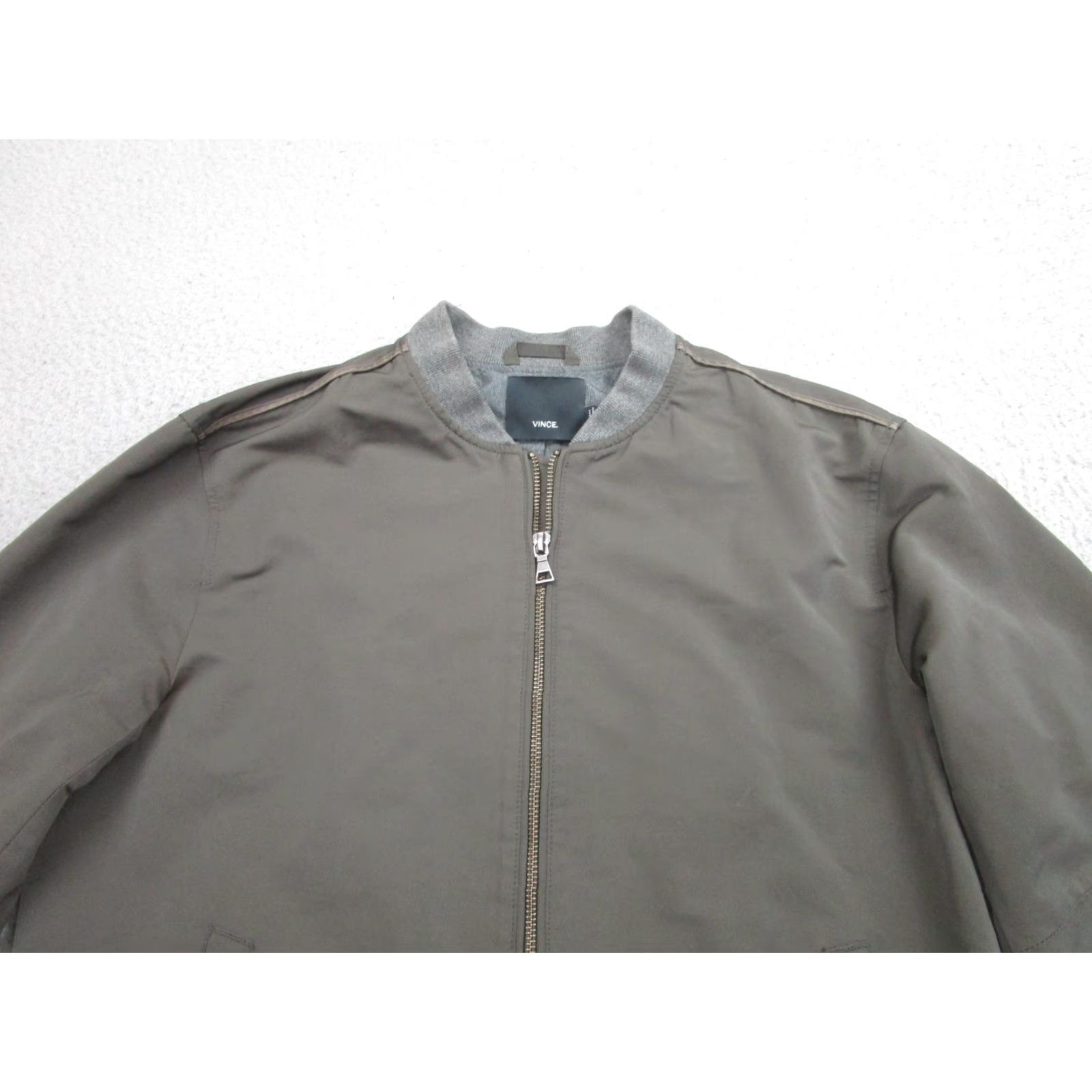 Vince Vince Jacket Mens Small Green Bomber Full Zip Ribbed Hem Lined Cotton Casual Size US S / EU 44-46 / 1 - 2 Thumbnail