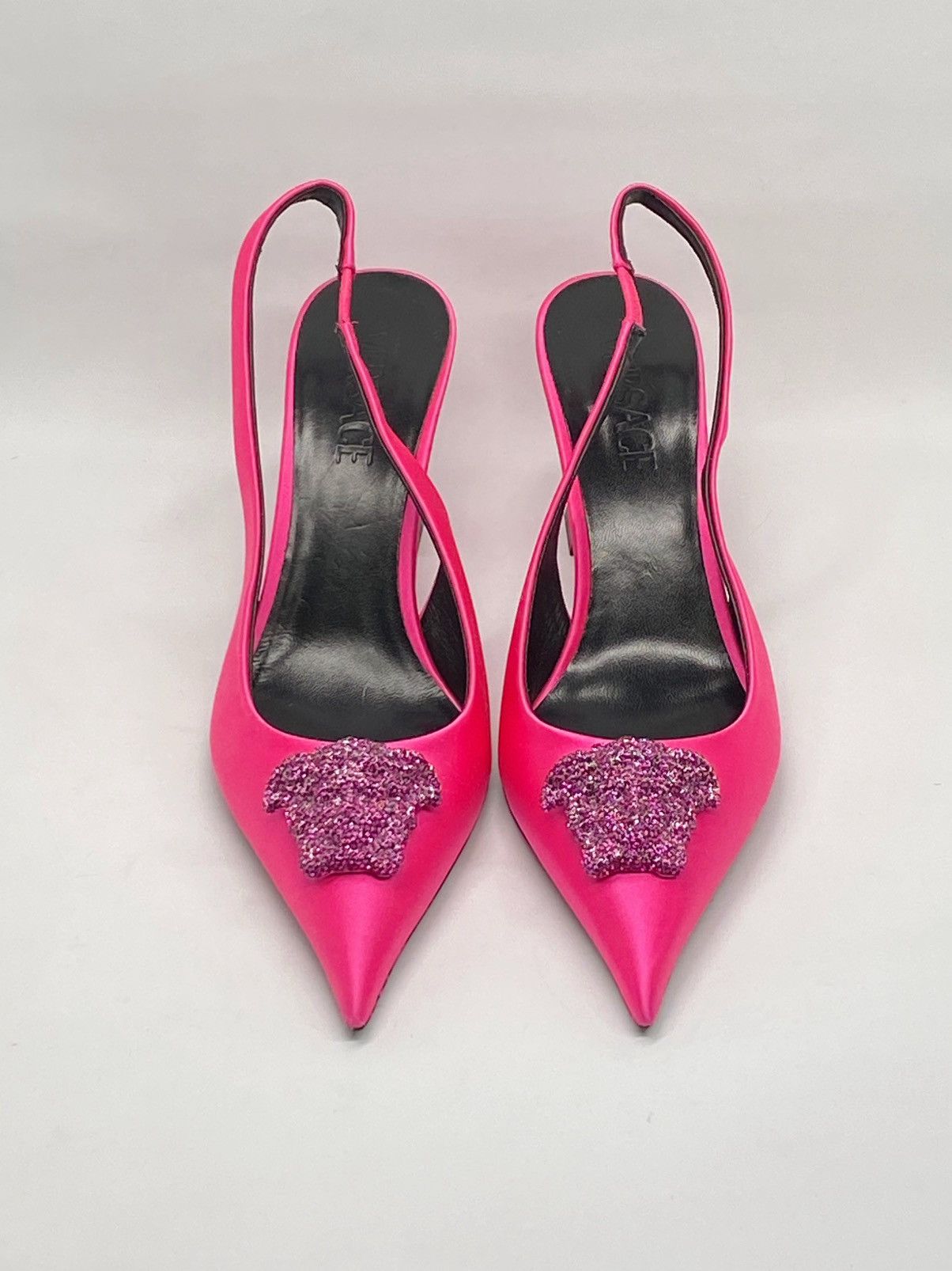 Versace Versace La Medusa Embellished Slingback Pump size 37.5 Size US 7.5 / IT 37.5 - 1 Thumbnail