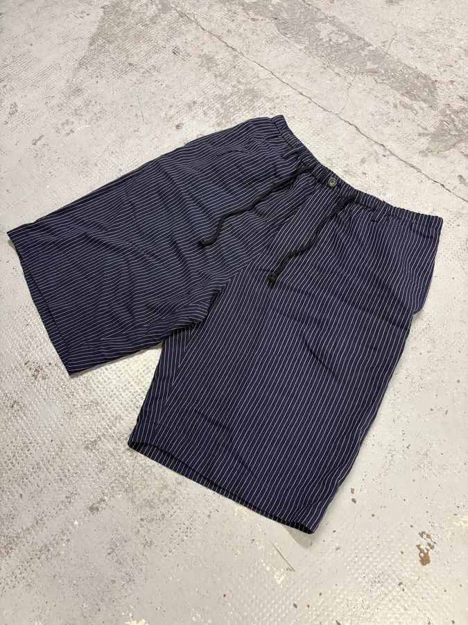 Dries Van Noten Dries Van Noten Navy Acetate Viscose Pinstripe Shorts Size US 30 / EU 46 - 6 Thumbnail