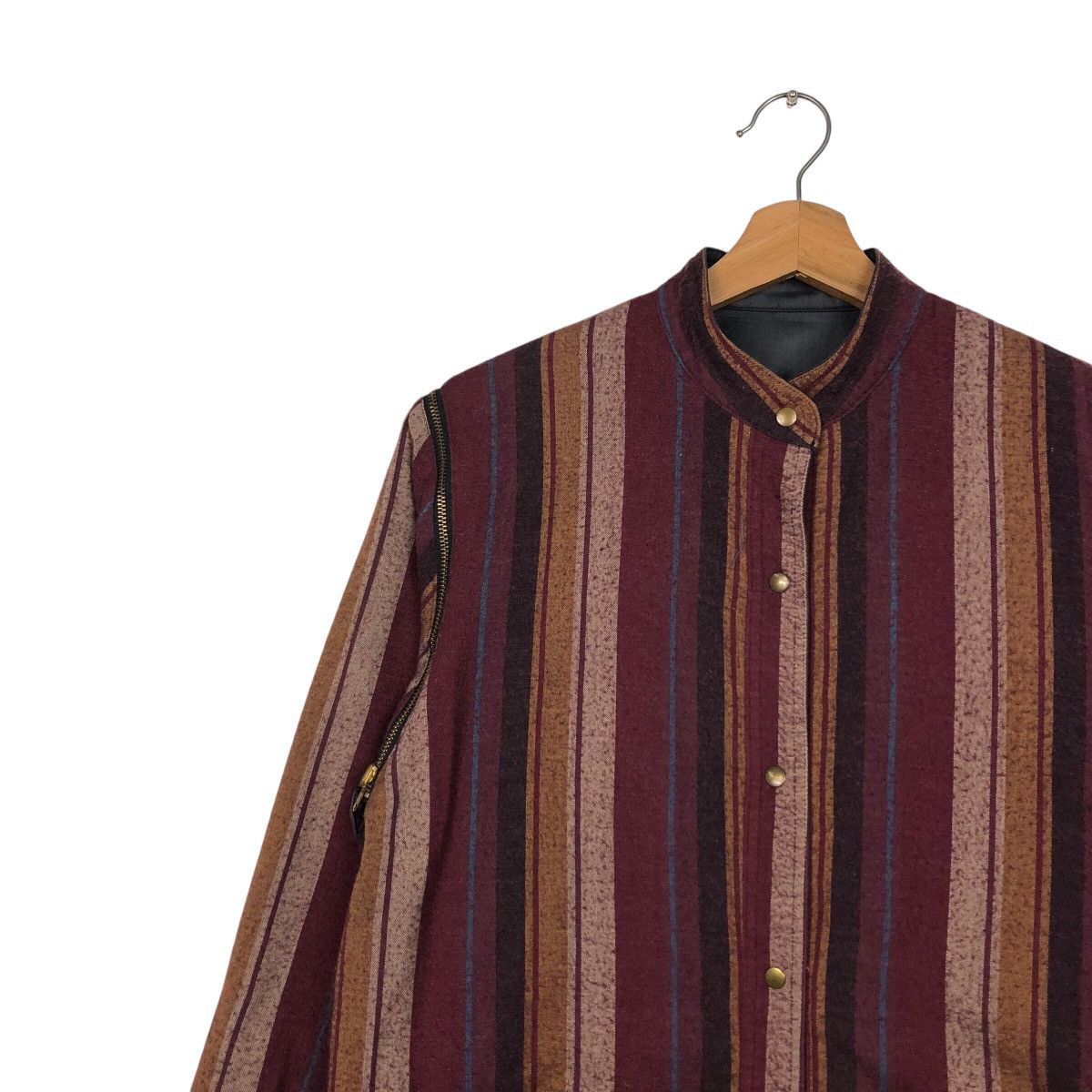 Japanese Brand 📌Vintage Bomber Jacket Reversible Striped Issey Miyake Size US M / EU 48-50 / 2 - 8 Thumbnail
