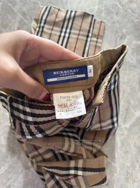 Other Burberry Beige Check Cotton Blend Casual Pants. Size 23" - 2 Thumbnail