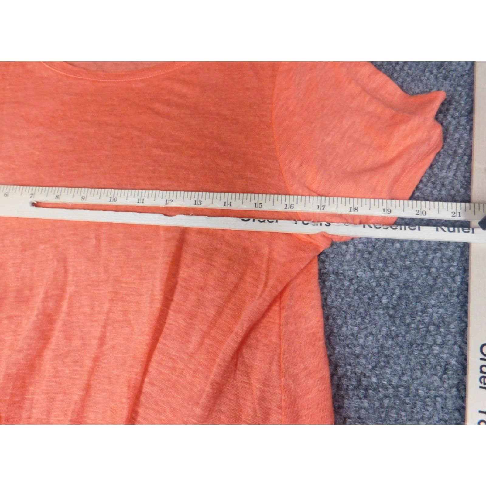 Vintage Rachel Womens Blouse Medium peach stretch linen Shirt Casual Short Sleeve Round Neck Pullover Linen Rayon Basic Style Rose Clothing Women M Orange Size M / US 6-8 / IT 42-44 - 5 Thumbnail