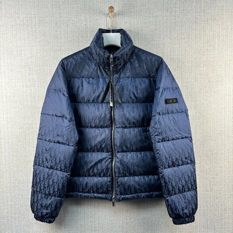 Dior Dior Men's Dark Blue Nylon Puffer Jacket 0089 Size US L / EU 52-54 / 3 - 1 Thumbnail