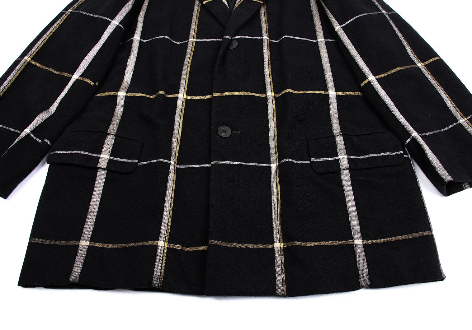 Yohji Yamamoto Yohji Yamamoto Fleece Wool Check Jacket Dark Navy Size US L / EU 52-54 / 3 - 8 Thumbnail