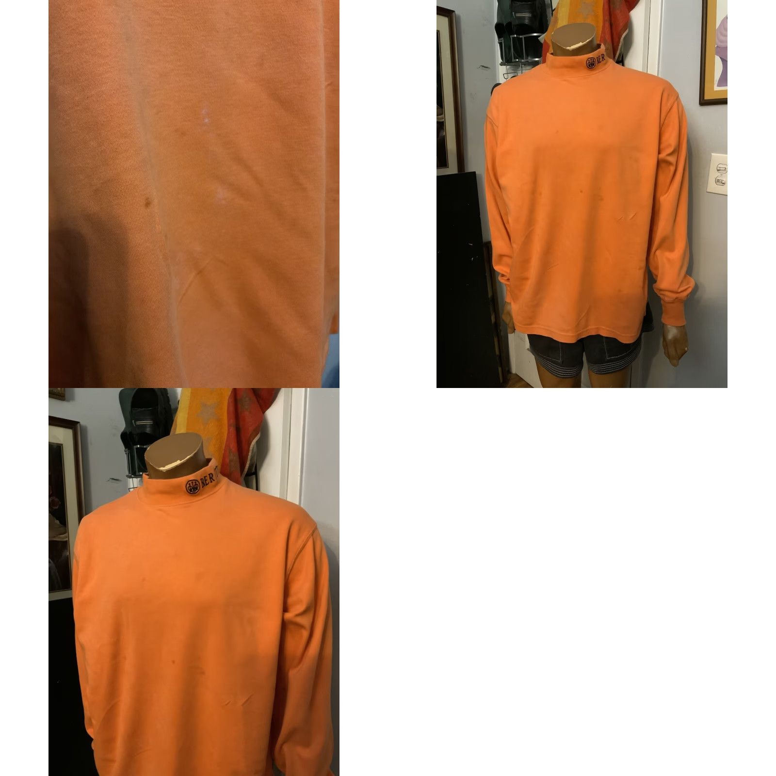 Vintage Beretta Italian Firearms Weapons Orange Mock Neck L/S Embroidered Shirt MD Size US M / EU 48-50 / 2 - 10 Thumbnail