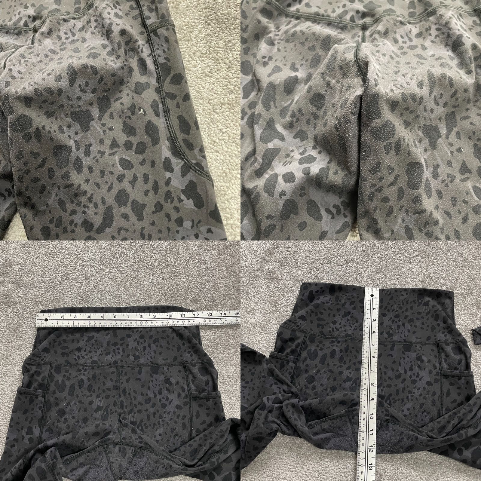 Vintage Unbranded Compression Leggings Womens Gray Leopard Athletic Gym Run 26x24 Size 42" / US 20 - 8 Thumbnail
