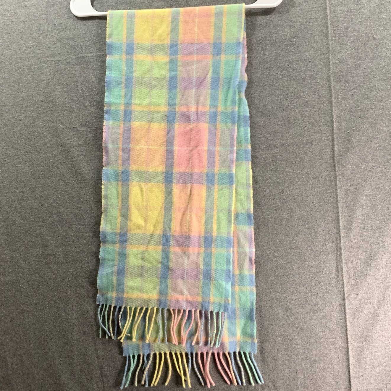 Other 100% Pure New Wool Multicolor Plaid Scarf Size ONE SIZE - 2 Thumbnail