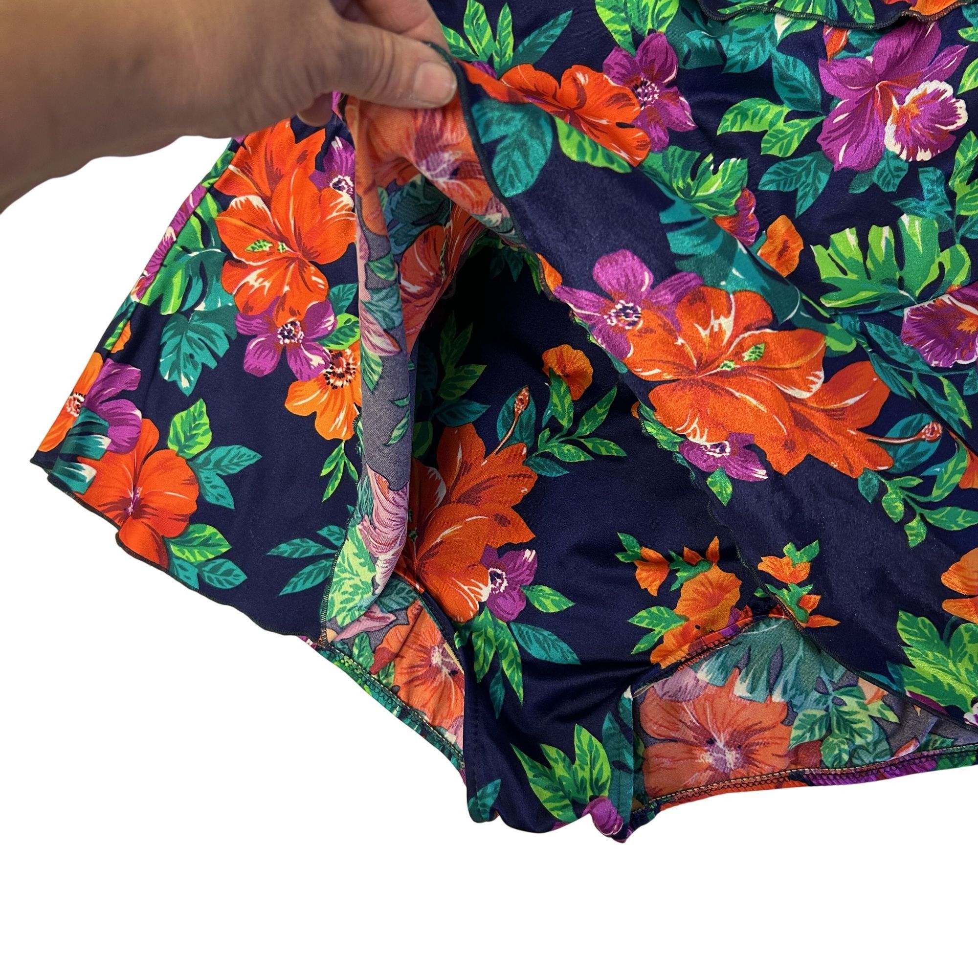 Other Vtg Maxine of Hollywood Bright VIBRANT FLORAL Tiere Swimsuit Size L / US 10 / IT 46 - 12 Thumbnail