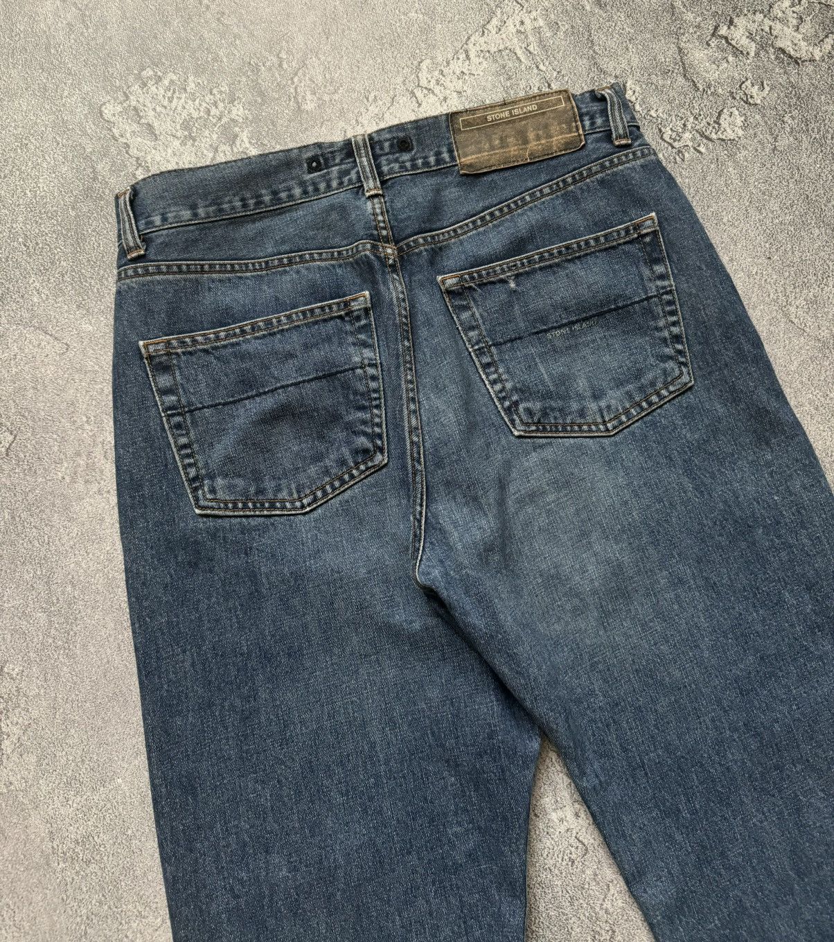 Stone Island × Vintage Stone island SI 33 denim pant trouser Jean chino 90s Size US 33 - 3 Thumbnail