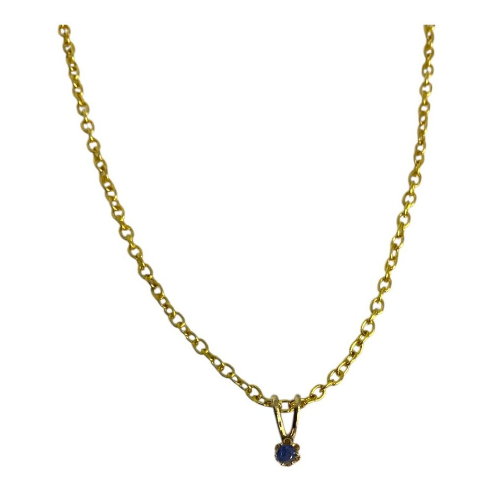 Other Delicate Gold Tone Blue Stone Charm Necklace Size ONE SIZE - 6 Thumbnail