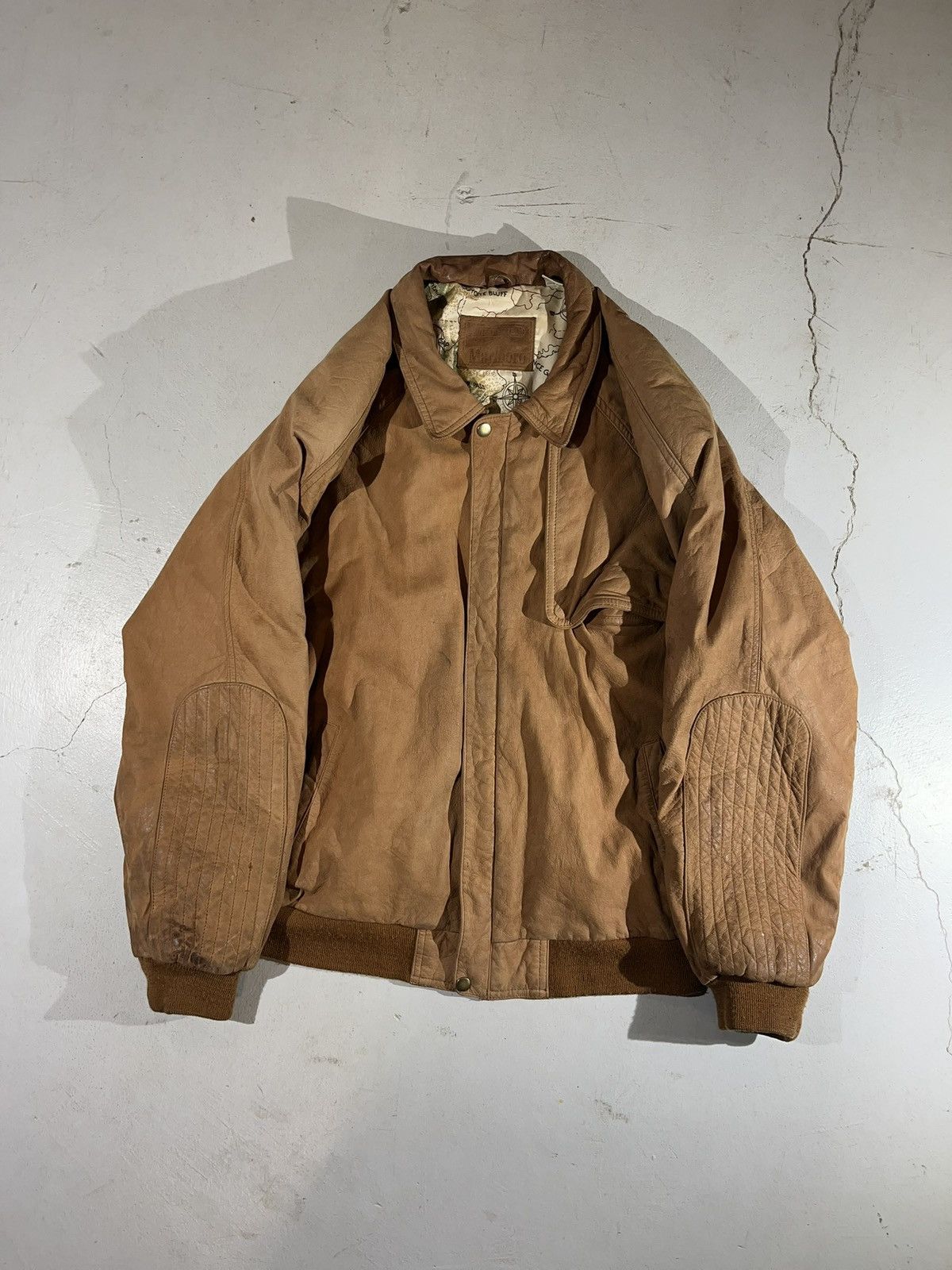 Marlboro Marlboro vintage mens leather bomber jacket Size US L / EU 52-54 / 3 - 1 Thumbnail