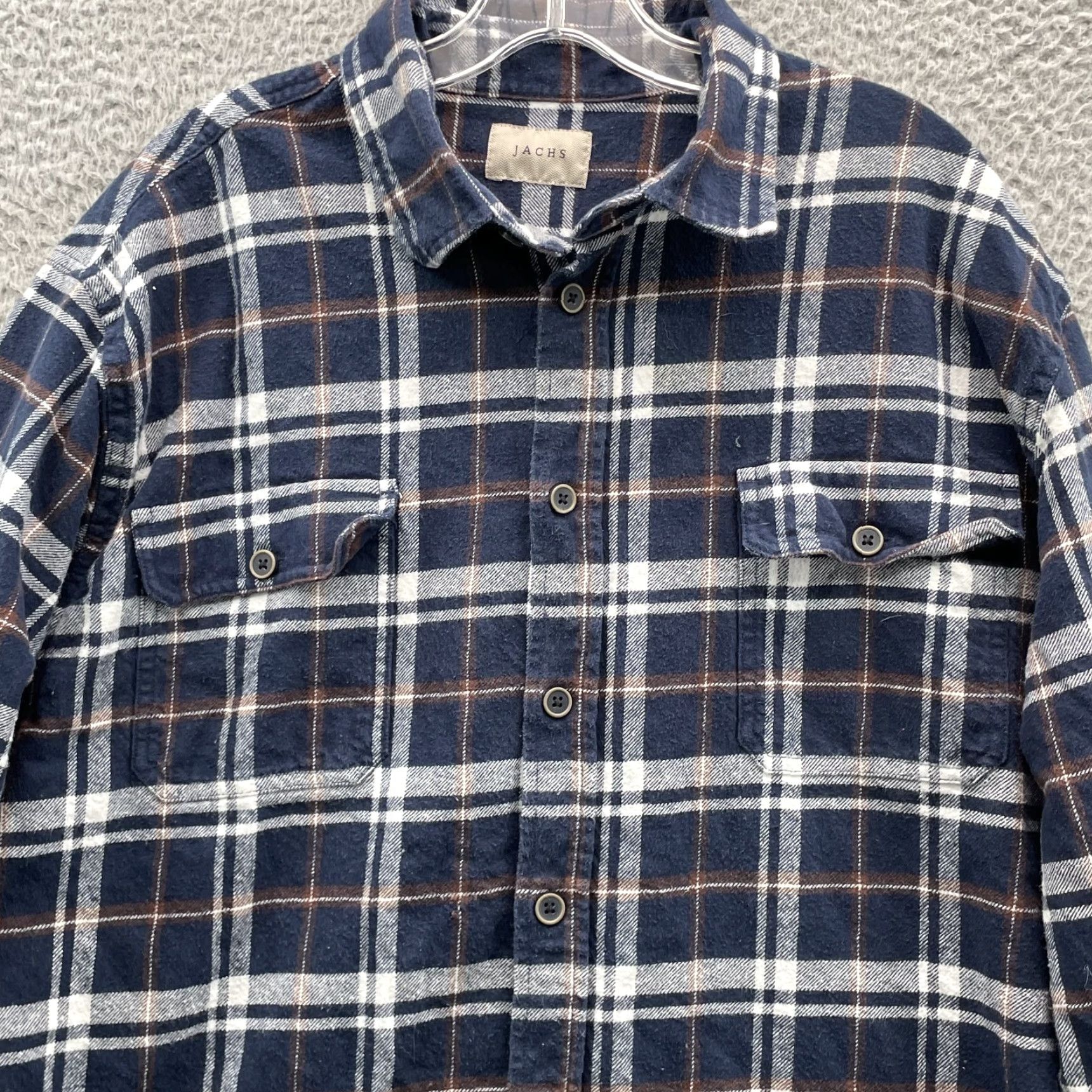 Vintage VINTAGE JACHS Flannel Shirt Men 2XL Navy Plaid Chamois Outdoor Cabin Workwear 90s Size US XXL / EU 58 / 5 - 3 Thumbnail